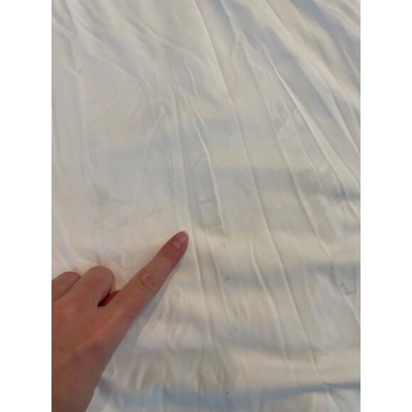 POPILUSH Shapewear Lace V Neck Side Slit Slimming Maxi Slip Dress Large White - Picture 10 of 14